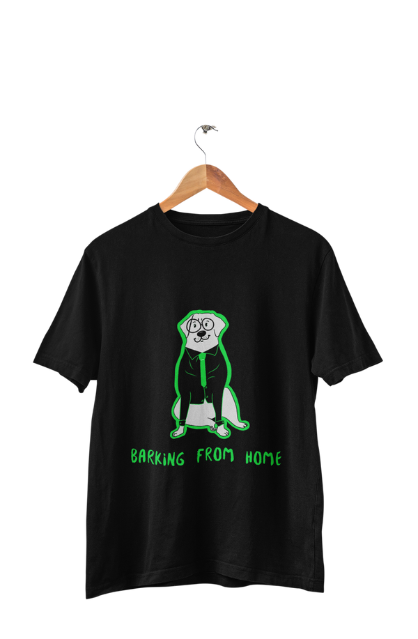Barking from Home - Men's Half Sleeves Dog T-shirt