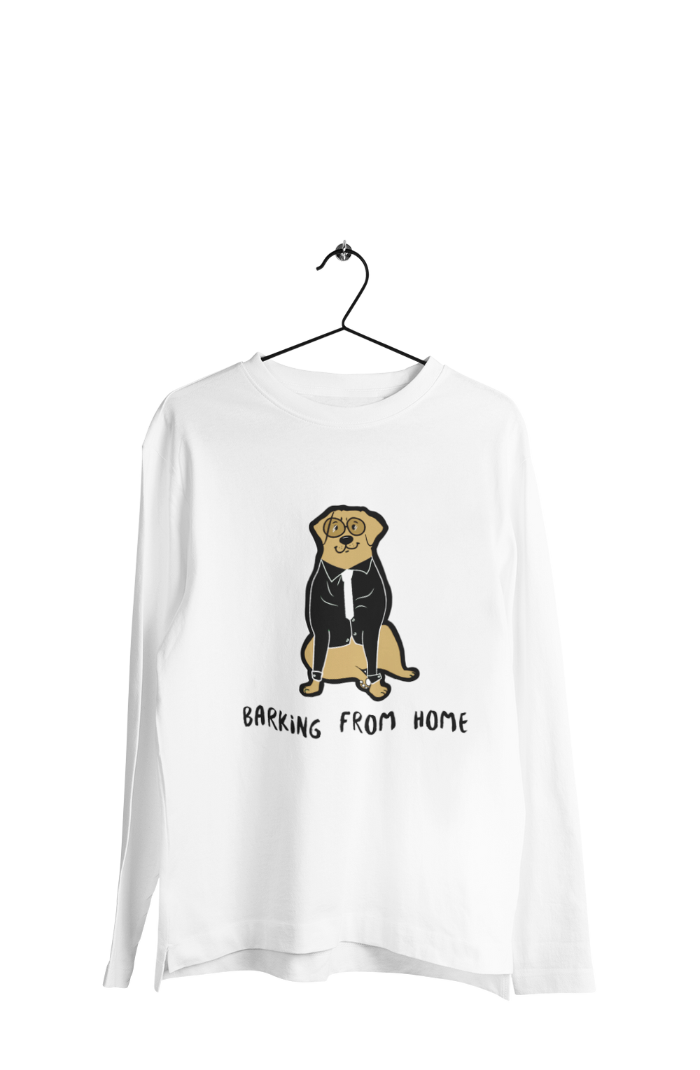 Barking from Home - Men's Full Sleeves Dog T-shirt