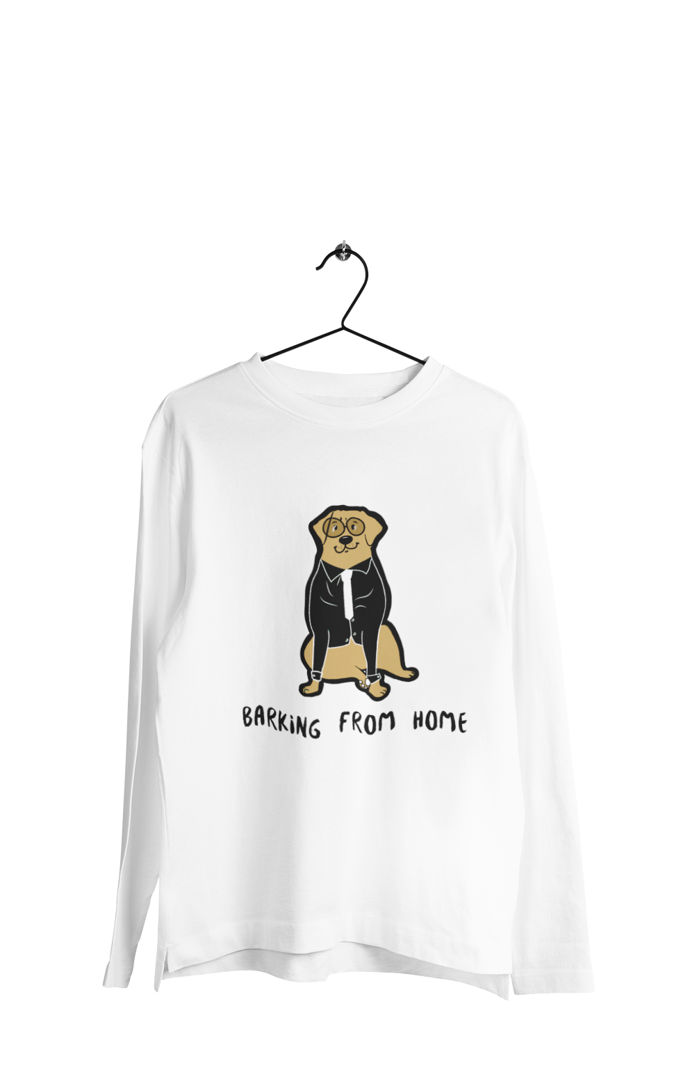 Barking from Home - Men's Full Sleeves Dog T-shirt