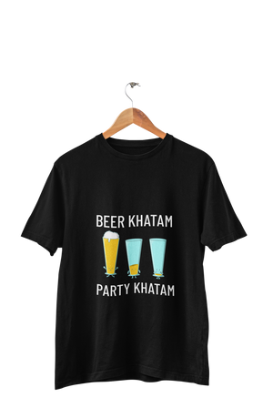 Beer Khatam Party Khatam - Men's T-shirt for Beer Lovers
