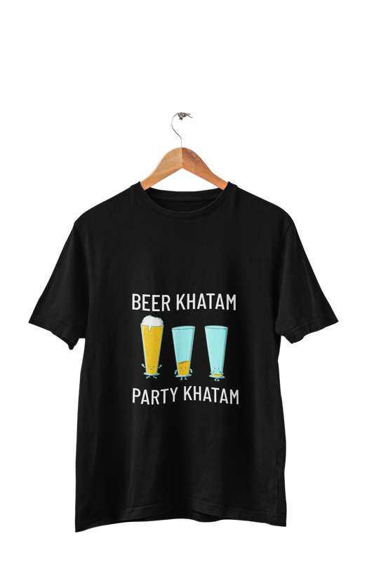 Beer Khatam Party Khatam - Men's T-shirt for Beer Lovers