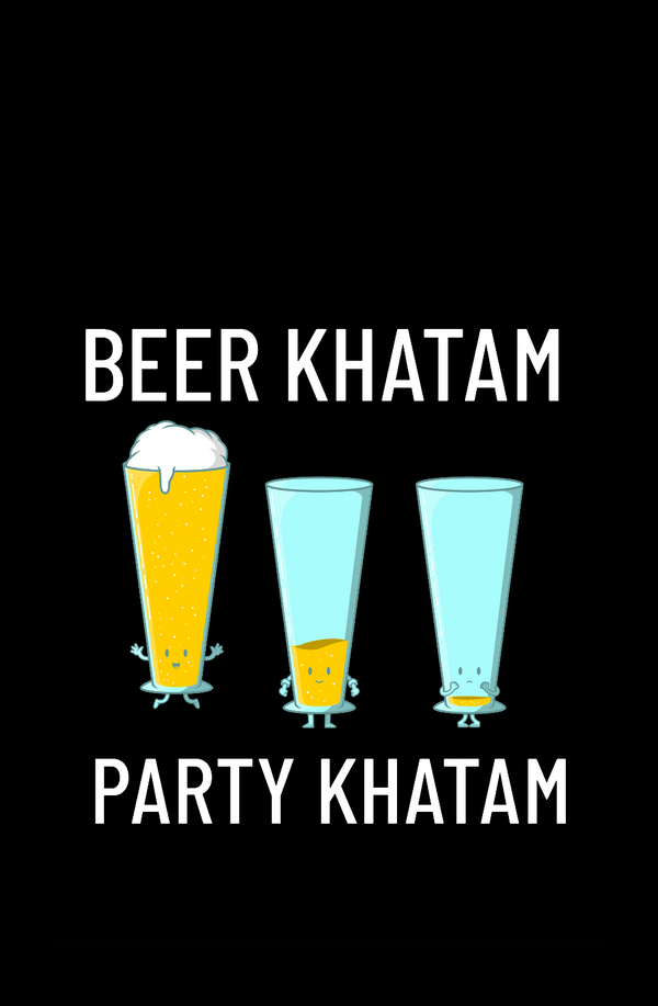 Beer Khatam Party Khatam - Men's T-shirt for Beer Lovers