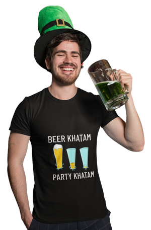 Beer Khatam Party Khatam - Men's T-shirt for Beer Lovers