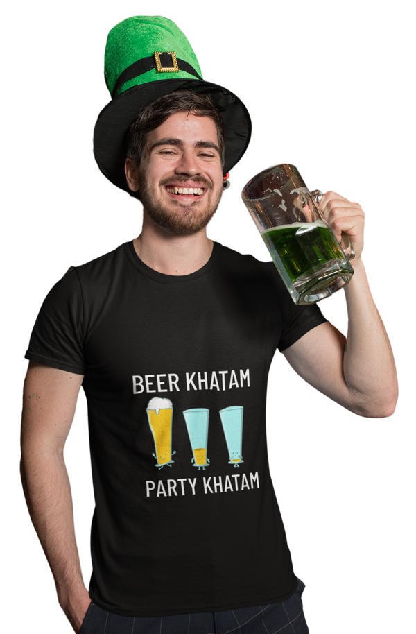 Beer Khatam Party Khatam - Men's T-shirt for Beer Lovers