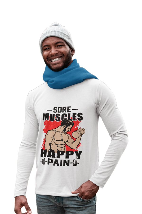 Sore Muscles Happy Pain - Men's Full Sleeves Gym T-shirt