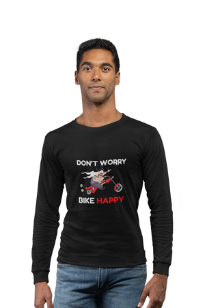 Don't Worry Bike Happy - Men's Full Sleeves Bikers T-shirt