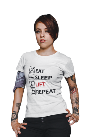 EAT SLEEP LIFT & REPEAT - Women's Gym T-shirt