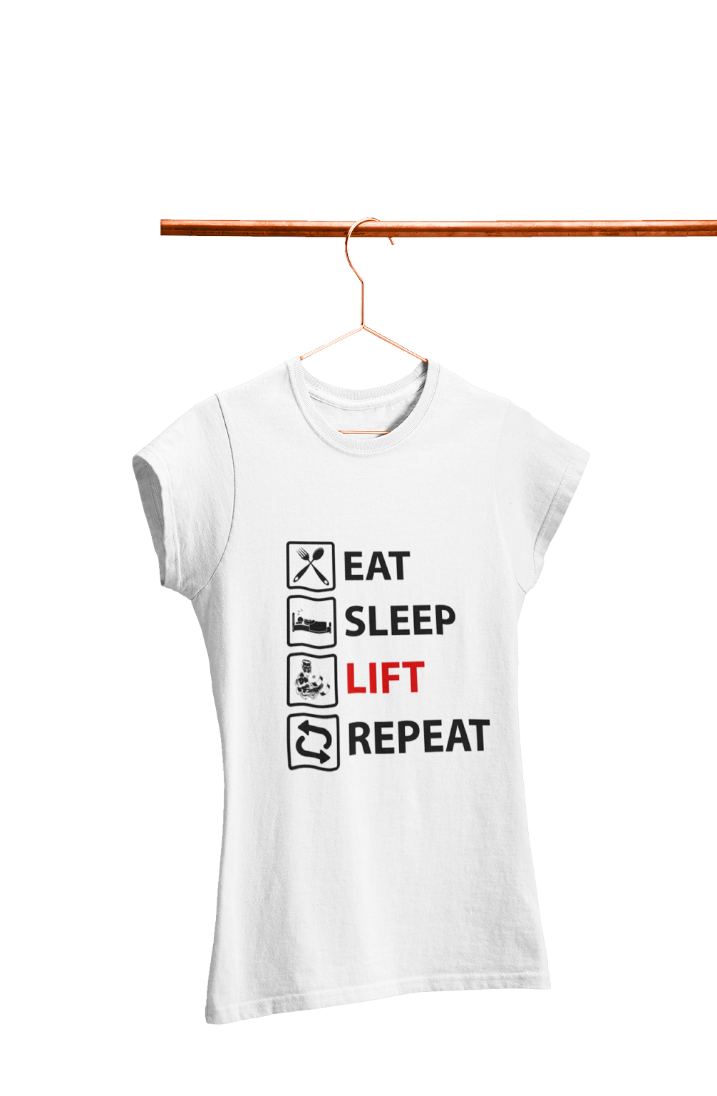 EAT SLEEP LIFT & REPEAT - Women's Gym T-shirt