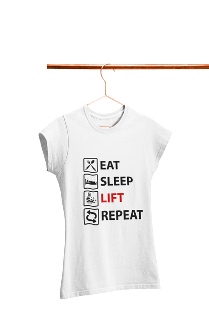 EAT SLEEP LIFT & REPEAT - Women's Gym T-shirt