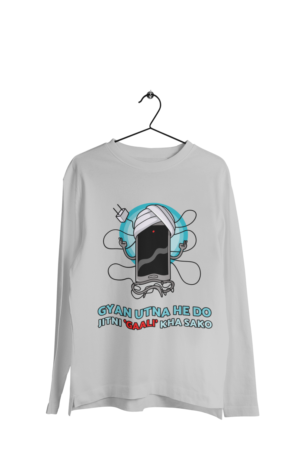 Gyan Utna Jitni Gaali - Men's Full Sleeves Funny T-shirt