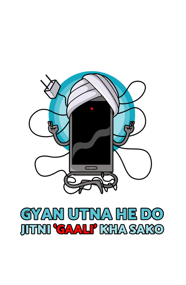 Gyan Utna Jitni Gaali - Men's Full Sleeves Funny T-shirt