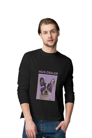 Hug Dealer - Men's Full Sleeves Dog T-shirt Success Activ