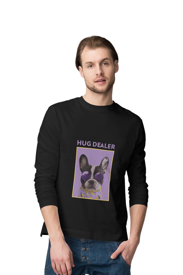 Hug Dealer - Men's Full Sleeves Dog T-shirt Success Activ