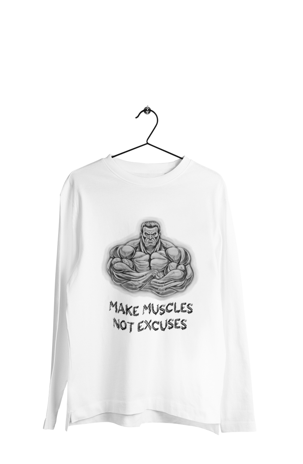 Make Muscles Not Excuses - Men's Full Sleeves Gym T-shirt