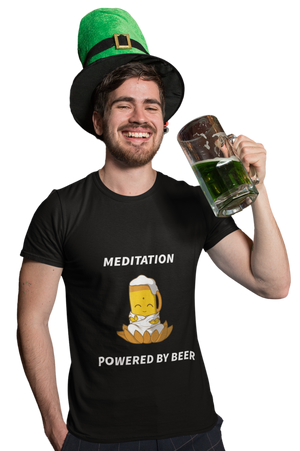 Meditation Powered by Beer - Beer Lovers Men's T-shirts