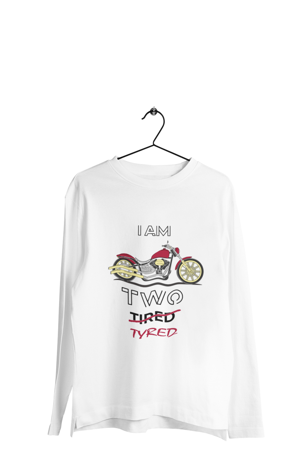 I am Two Tyred - Men's Full Sleeves Bikers T-shirt