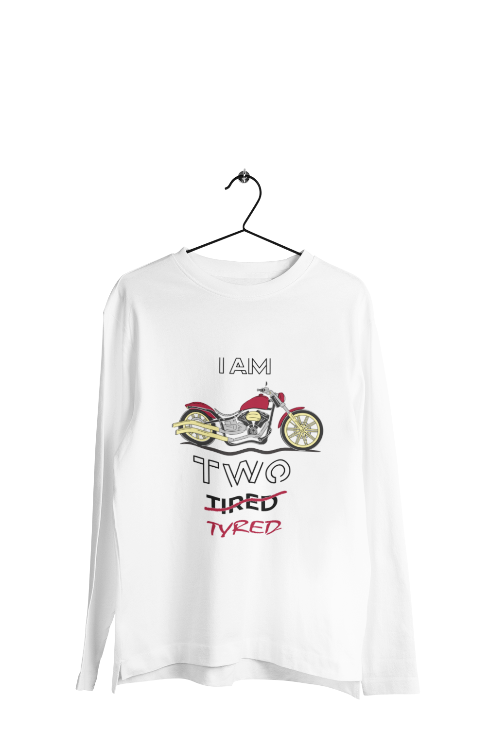 I am Two Tyred - Men's Full Sleeves Bikers T-shirt