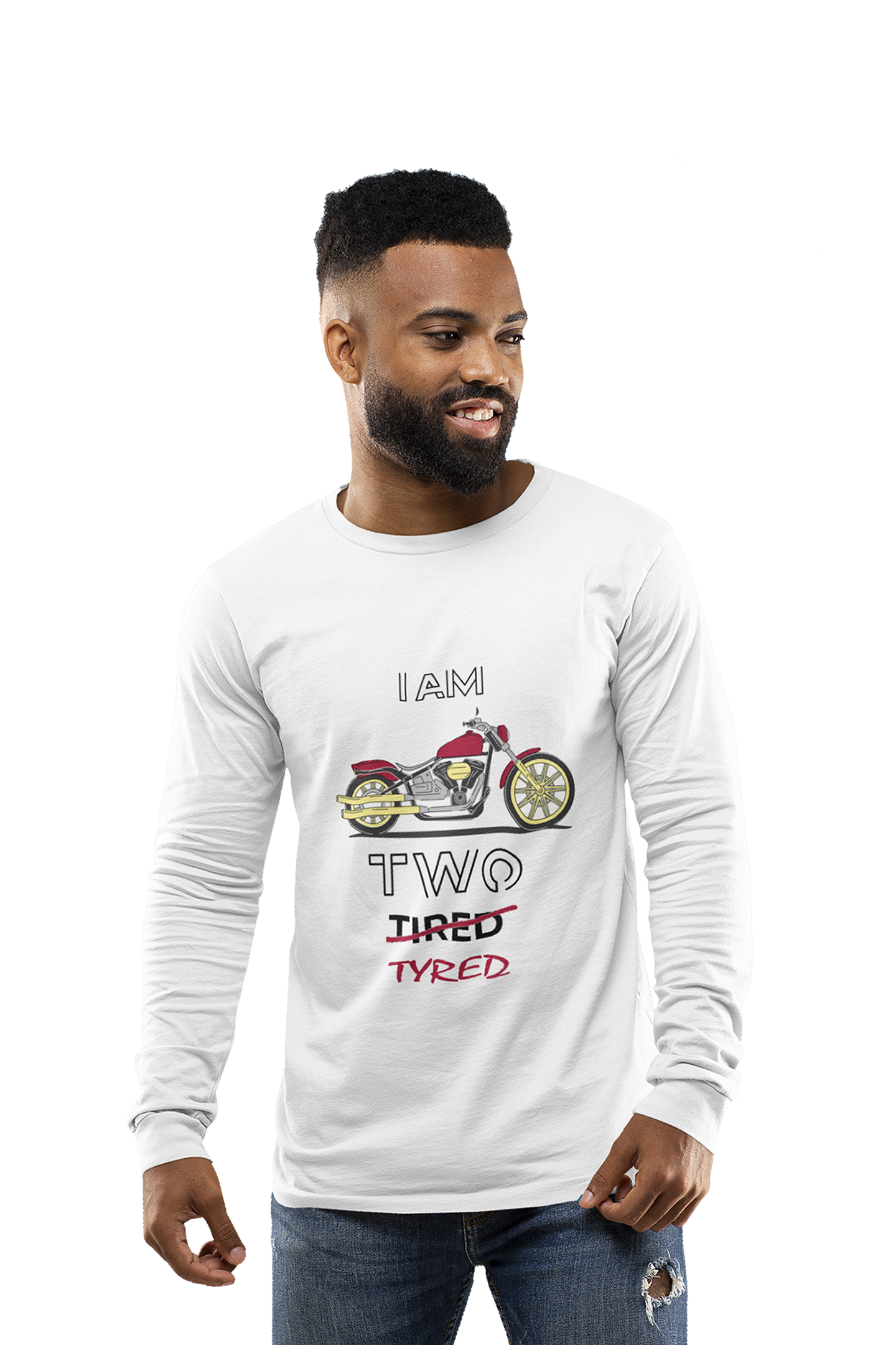 I am Two Tyred - Men's Full Sleeves Bikers T-shirt