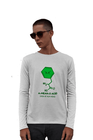 A-MEAN-O-ACID - Men's Full Sleeves College T-shirt - Letshandcraft