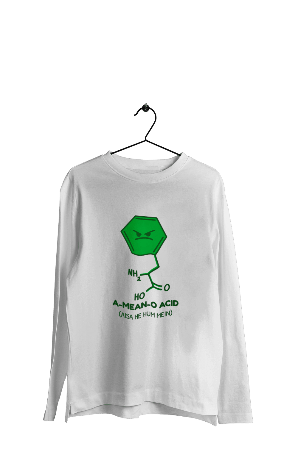 A-MEAN-O-ACID - Men's Full Sleeves College T-shirt - Letshandcraft