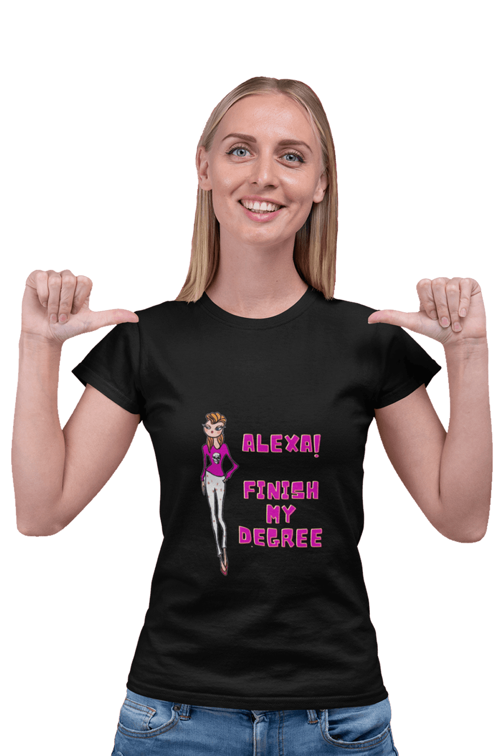 Alexa, Finish My Degree - Women's College T-shirt - Letshandcraft