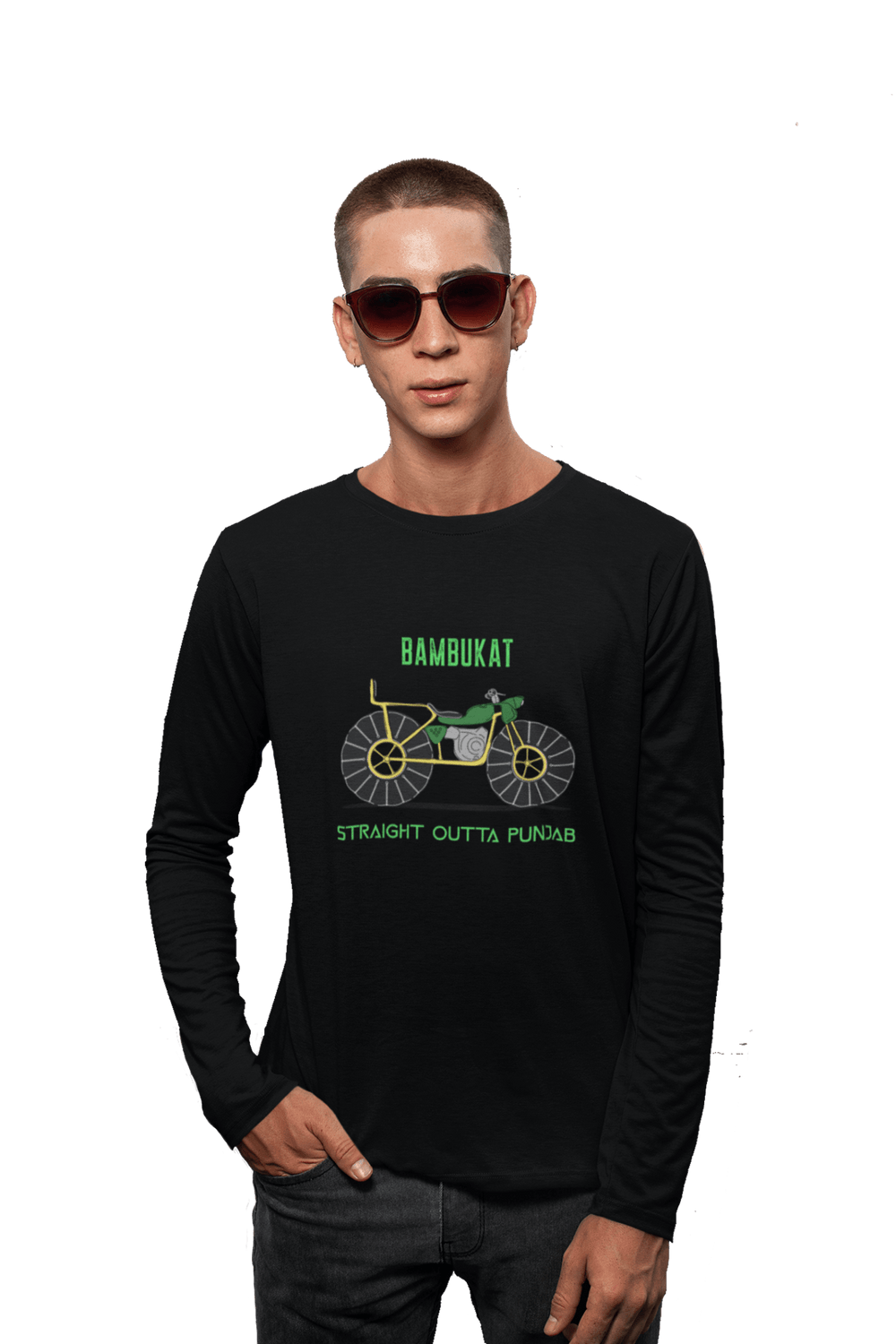 Bambukat - Men's Full Sleeves Bikers T-shirt - Letshandcraft