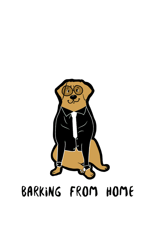 Barking from Home - Men's Full Sleeves Dog T-shirt - Letshandcraft