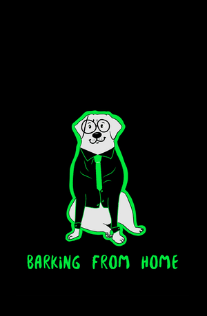 Barking from Home - Men's Half Sleeves Dog T-shirt - Letshandcraft