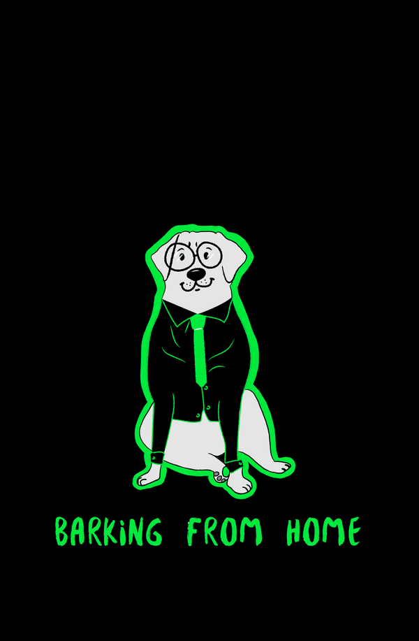 Barking from Home - Men's Half Sleeves Dog T-shirt - Letshandcraft