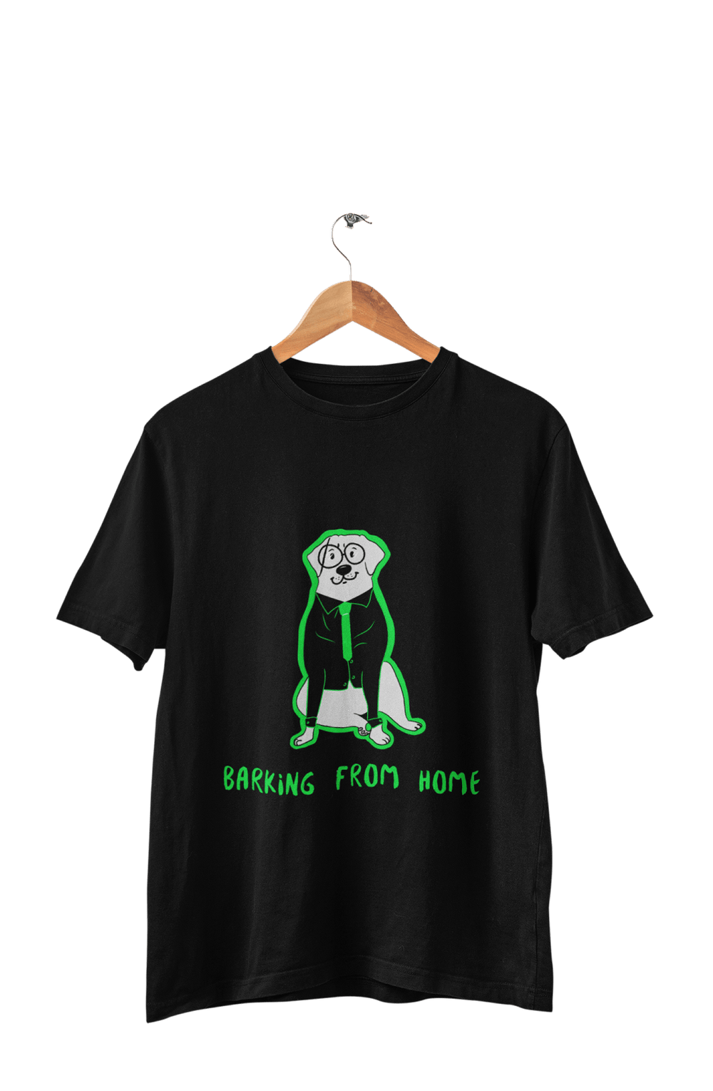 Barking from Home - Men's Half Sleeves Dog T-shirt - Letshandcraft
