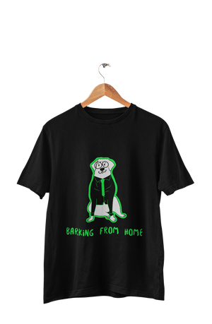 Barking from Home - Men's Half Sleeves Dog T-shirt - Letshandcraft