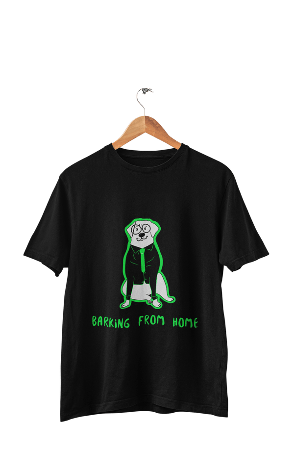 Barking from Home - Men's Half Sleeves Dog T-shirt - Letshandcraft