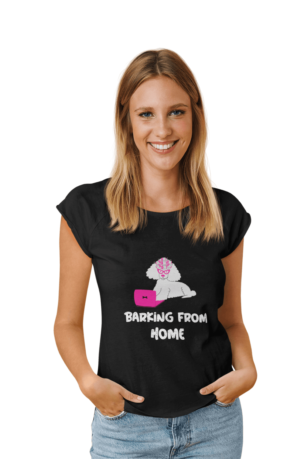 Barking from Home - Women's Dog T-shirt - Letshandcraft