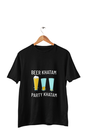 Beer Khatam Party Khatam - Men's T-shirt for Beer Lovers - Letshandcraft
