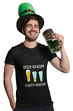 Beer Khatam Party Khatam - Men's T-shirt for Beer Lovers - Letshandcraft