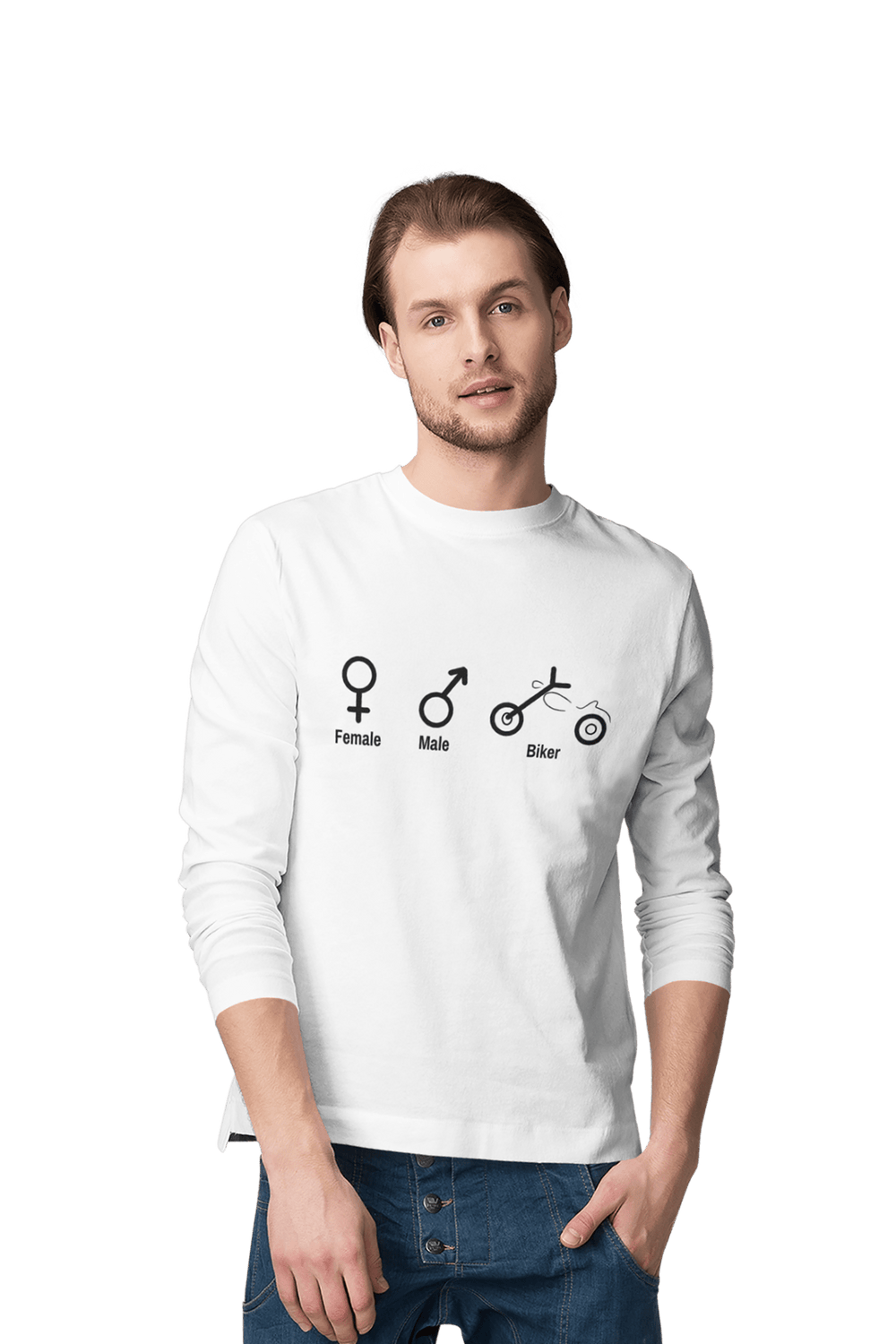 Biker Symbol - Men's Full Sleeves Bikers T-shirt - Letshandcraft