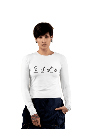 Biker Symbol - Women's Full Sleeves Bikers T-shirt - Letshandcraft