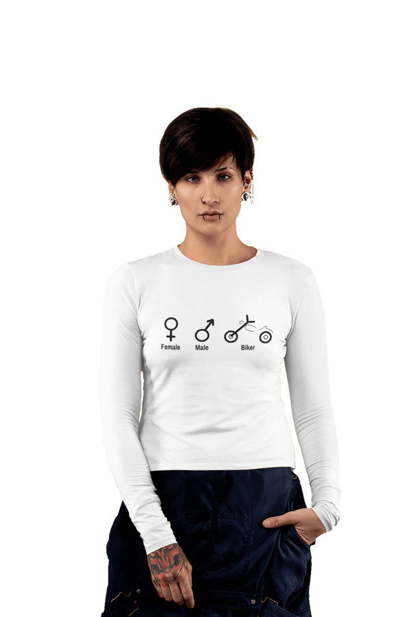 Biker Symbol - Women's Full Sleeves Bikers T-shirt - Letshandcraft