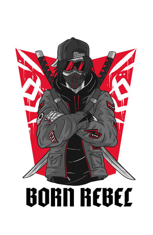 Born Rebel - White Gym Hoodies for Men (Printed on Front and Back, both) - Letshandcraft
