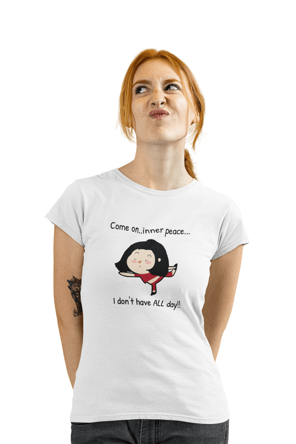 Come on Inner Peace - Women's Funny Yoga T-shirt - Letshandcraft