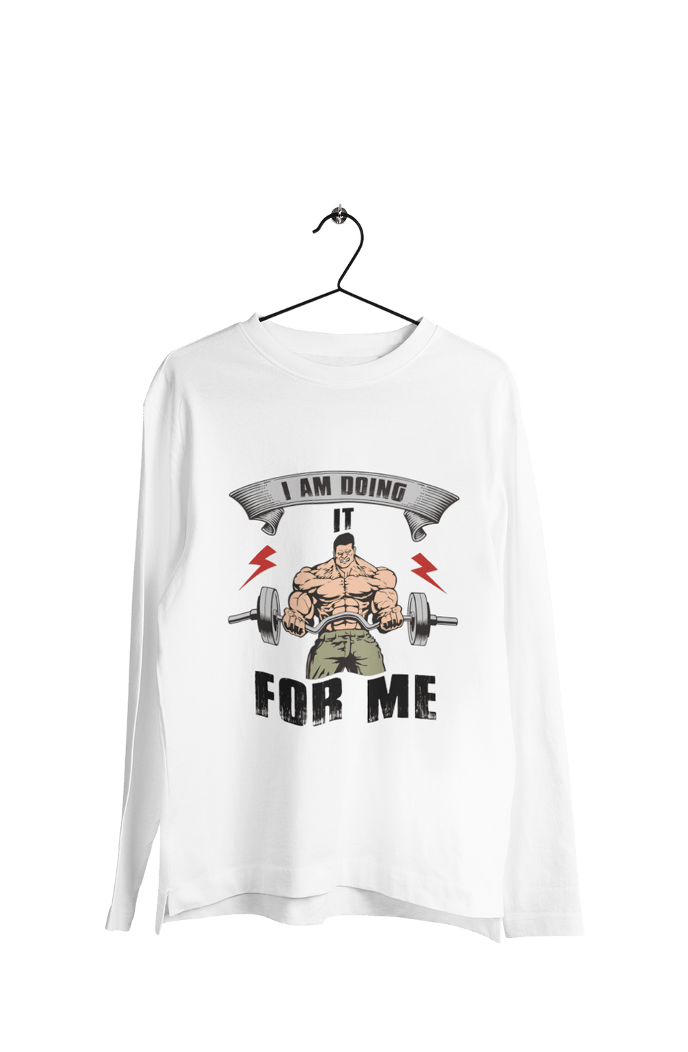 Doing it for Me - Men's Full Sleeves Gym T-shirt - Letshandcraft