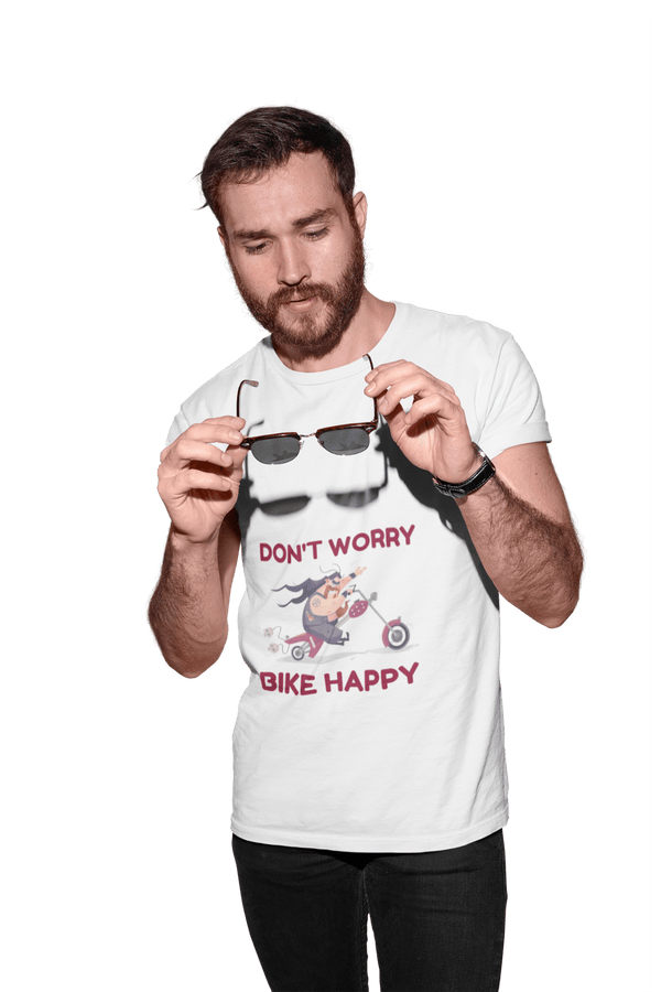 Don't Worry Bike Happy - Men's Bikers T-shirt - Letshandcraft