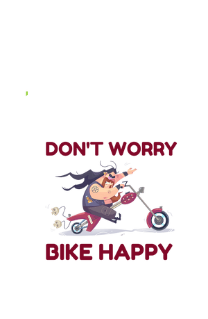 Don't Worry Bike Happy - Men's Bikers T-shirt - Letshandcraft