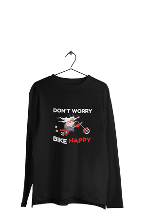 Don't Worry Bike Happy - Men's Full Sleeves Bikers T-shirt - Letshandcraft