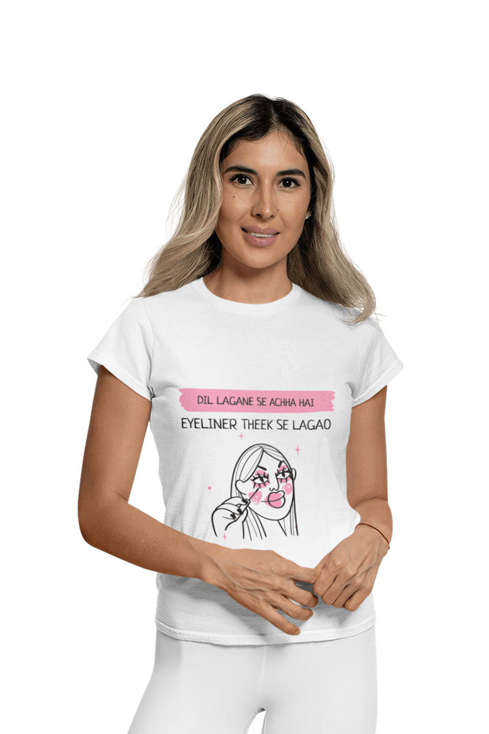 Eyeliner Theek Se Lagao - Women's Funny T-shirt - Letshandcraft