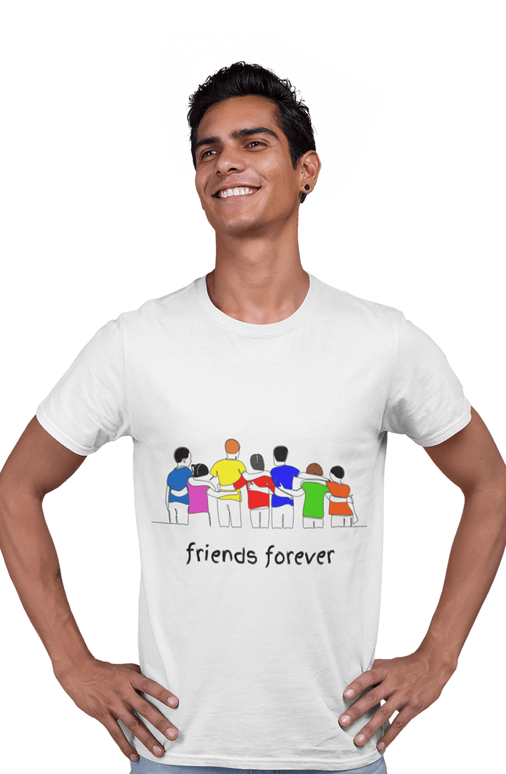 Friends Forever - Men's College T-shirt - Letshandcraft