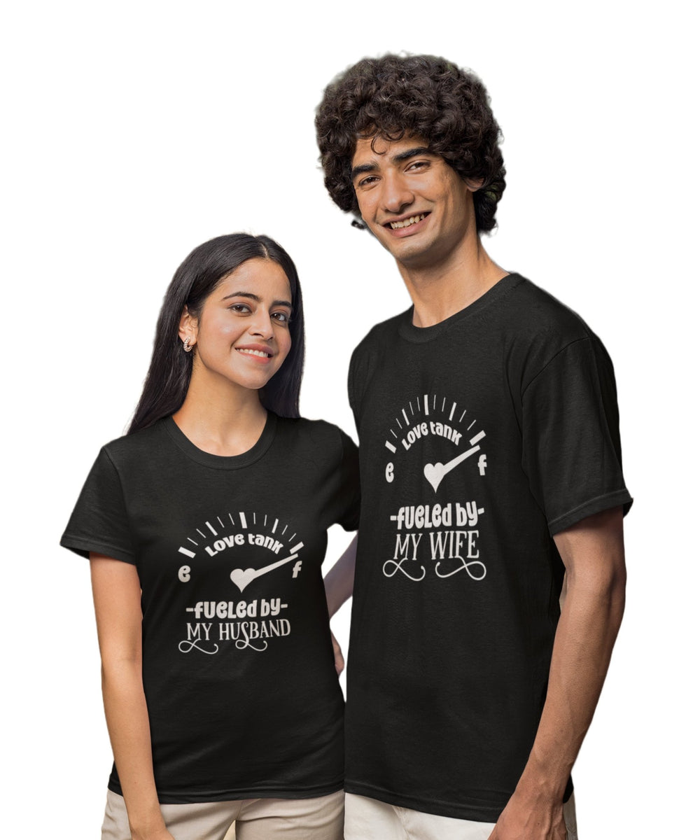 Fueled by Husband/Wife - Couple T-shirts (Pack of 2) - Letshandcraft