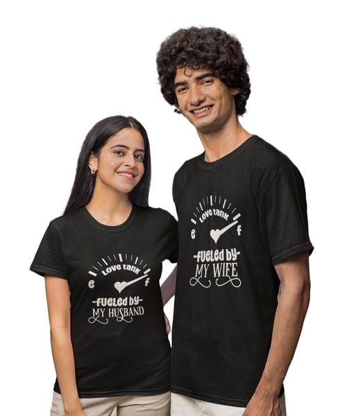 Fueled by Husband/Wife - Couple T-shirts (Pack of 2) - Letshandcraft