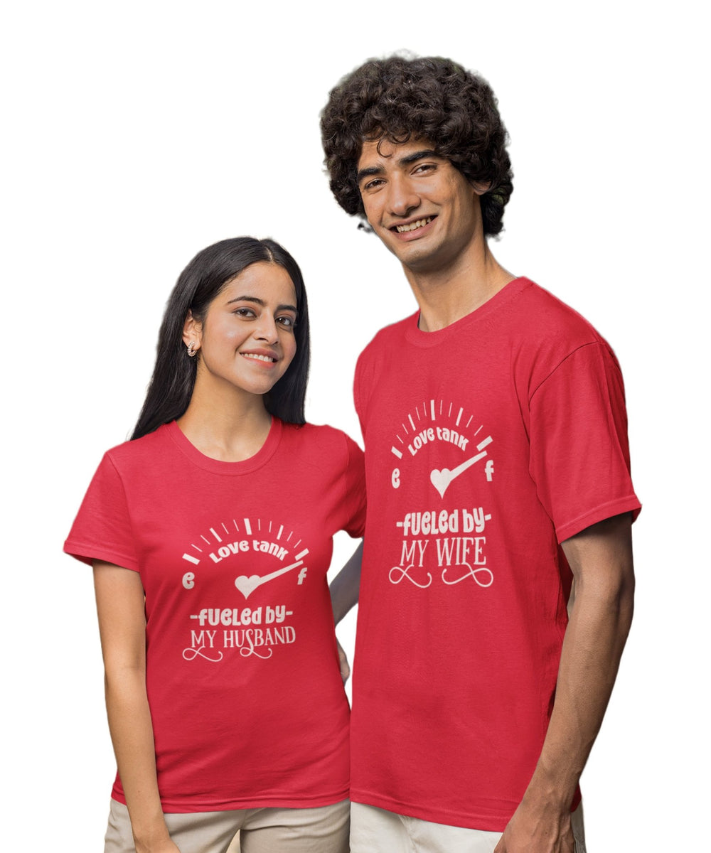 Fueled by Husband/Wife - Couple T-shirts (Pack of 2) - Letshandcraft