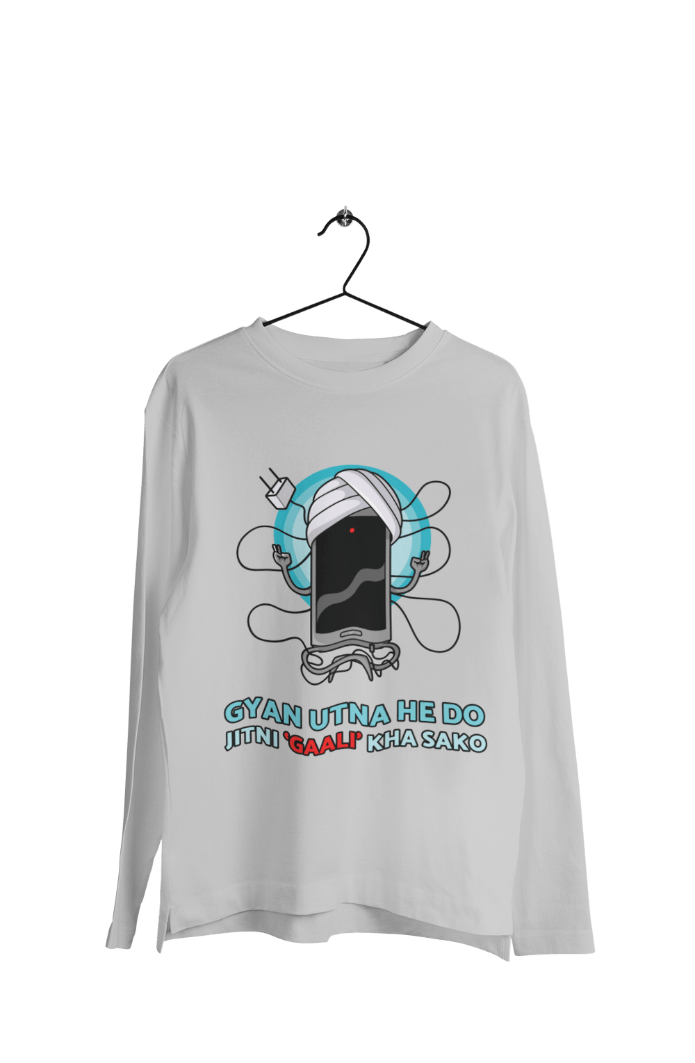 Gyan Utna Jitni Gaali - Men's Full Sleeves Funny T-shirt - Letshandcraft